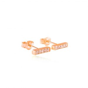 ROSE GOLD DIAMOND BAR EARRINGS Bar Stud Earrings By Gilat Artzi Jewelry 4