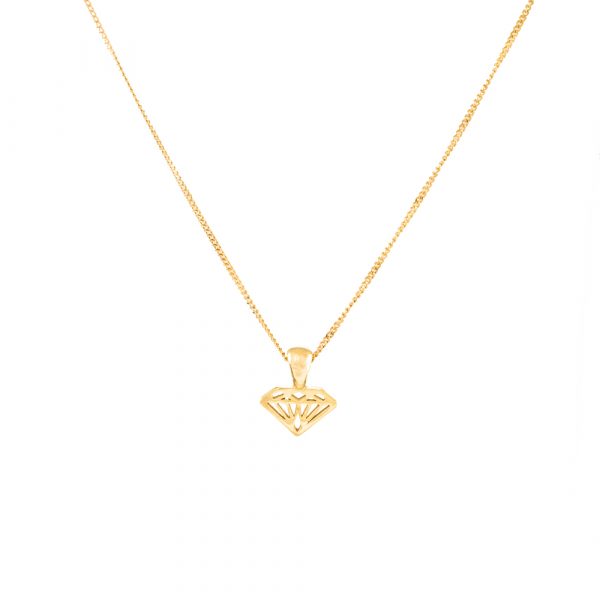 SMALL DIAMOND SHAPE YELLOW GOLD NECKLACE 14k Solid Gold By Gilat Artzi Jewelry 4