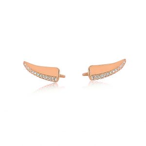 ROSE GOLD DIAMOND EAR CLIMBER 14k gold earrings By Gilat Artzi Jewelry 4