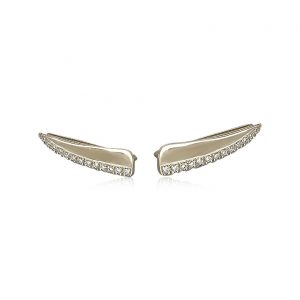 WHITE GOLD DIAMOND EAR CLIMBER 14k gold earrings By Gilat Artzi Jewelry
