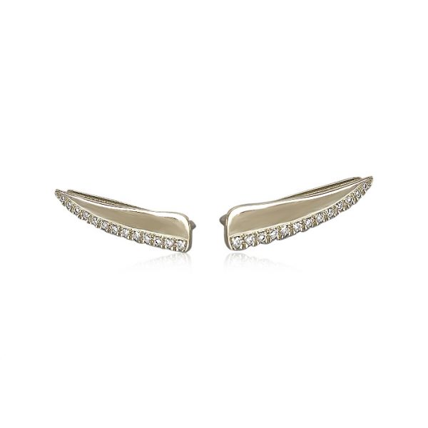 WHITE GOLD DIAMOND EAR CLIMBER 14k gold earrings By Gilat Artzi Jewelry 4