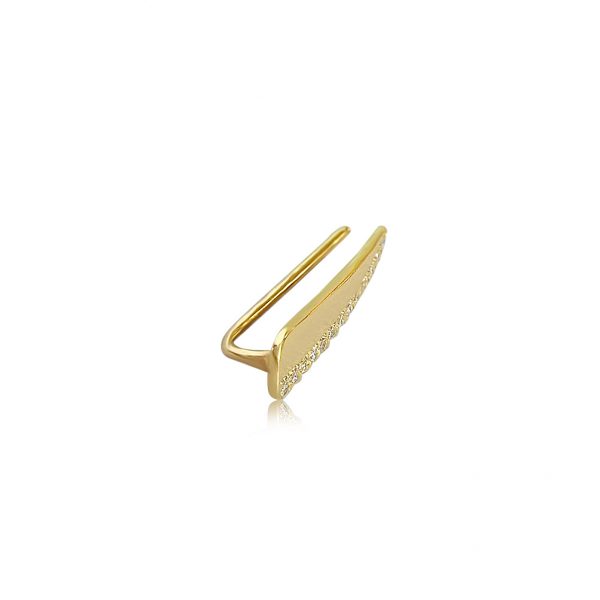 YELLOW GOLD DIAMOND EAR CLIMBER 14k gold earrings By Gilat Artzi Jewelry 5