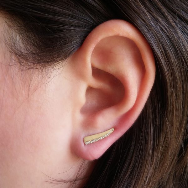 ROSE GOLD DIAMOND EAR CLIMBER 14k gold earrings By Gilat Artzi Jewelry 9