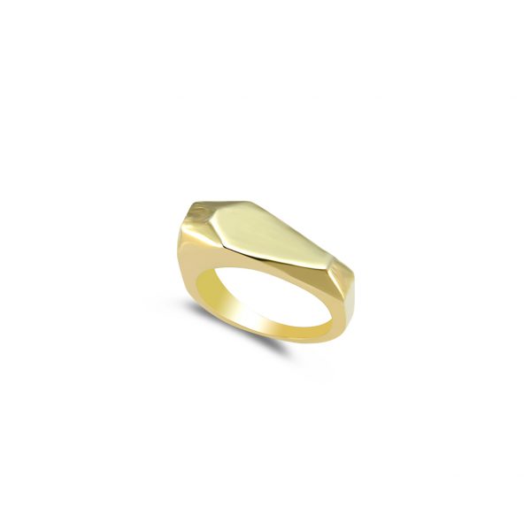 YELLOW GOLD GEOMETRIC RING Asymmetric Ring By Gilat Artzi Jewelry 4