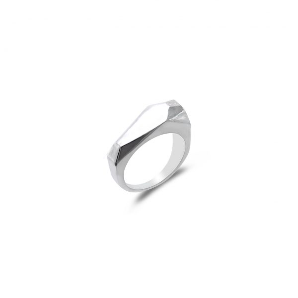 Silver geometric ring Asymmetric Ring By Gilat Artzi Jewelry 4