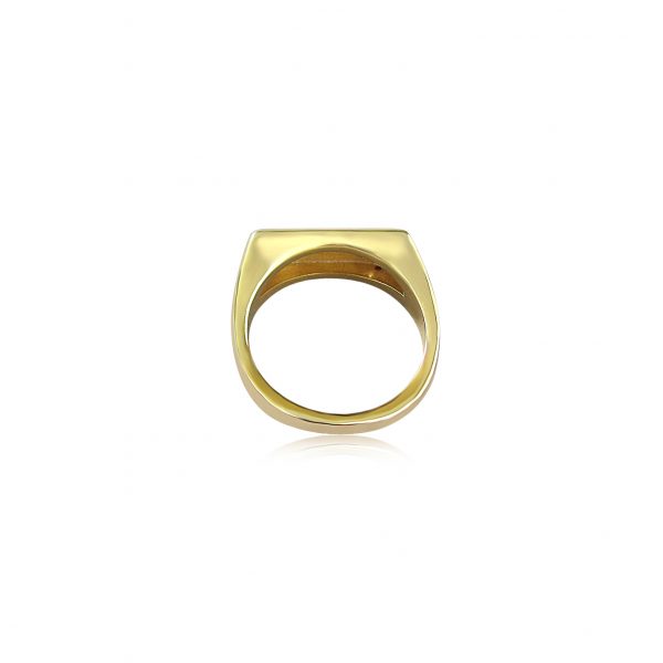 Yellow gold signet ring with diamond diamond gold ring By Gilat Artzi Jewelry 5
