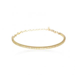 YELLOW GOLD DIAMOND PAVE BRACELET 14k gold bracelet By Gilat Artzi Jewelry