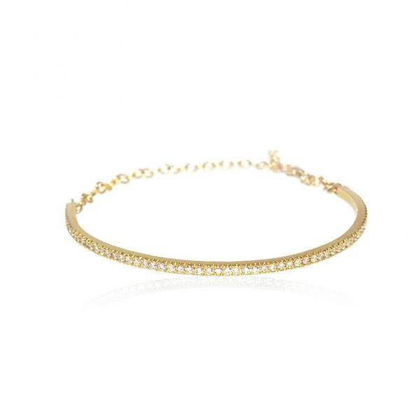 YELLOW GOLD DIAMOND PAVE BRACELET 14k gold bracelet By Gilat Artzi Jewelry 4