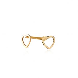 TINY GOLD HEART EARRINGS 14K gold By Gilat Artzi Jewelry 4