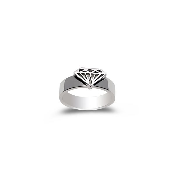 DIAMOND SHAPE ROSE GOLD SIGNET RING 14k signet ring By Gilat Artzi Jewelry 8