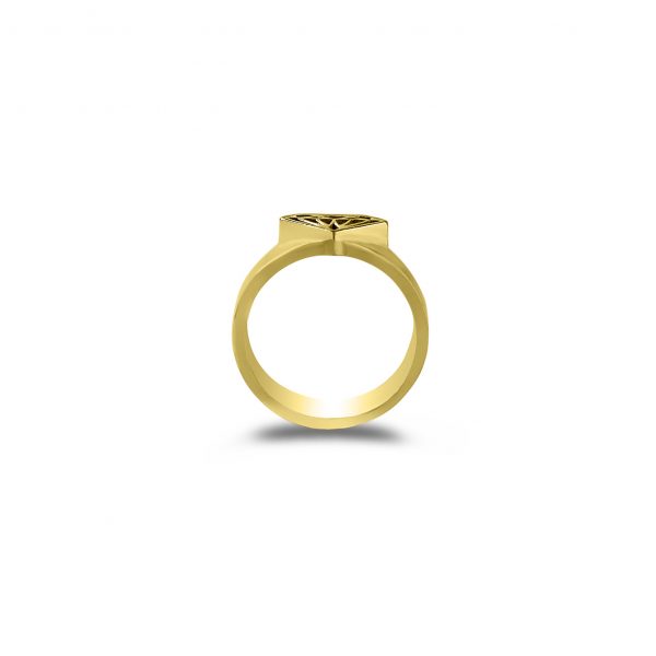 DIAMOND SHAPE YELLOW GOLD SIGNET RING 14k signet ring By Gilat Artzi Jewelry 6