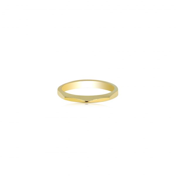 Lee wedding ring yellow gold Facet Wedding Band By Gilat Artzi Jewelry 5
