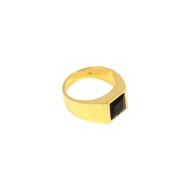 MEN ROSE GOLD SIGNET RING Black gemstone Ring By Gilat Artzi Jewelry 5