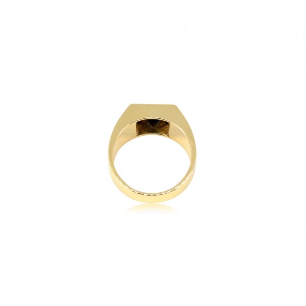 MEN YELLOW GOLD SIGNET RING Black gemstone Ring By Gilat Artzi Jewelry 6