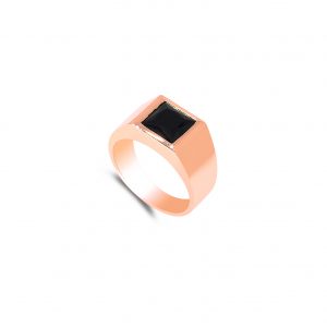 MEN ROSE GOLD SIGNET RING Black gemstone Ring By Gilat Artzi Jewelry 4