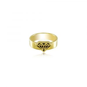 DIAMOND SHAPE YELLOW GOLD SIGNET RING 14k signet ring By Gilat Artzi Jewelry