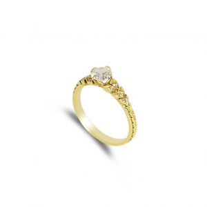 LEAF DIAMOND GOLD RING 18k Engagement Ring By Gilat Artzi Jewelry