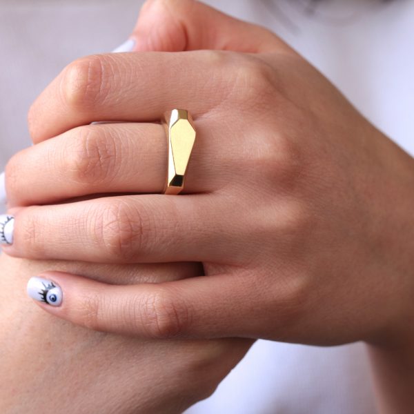 YELLOW GOLD GEOMETRIC RING Asymmetric Ring By Gilat Artzi Jewelry 7