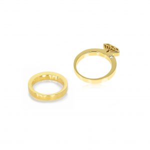 GOLD STACKING DIAMOND SHAPE SET Bridal set By Gilat Artzi Jewelry 4